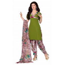 Triveni Pleasing Green Colored Printed Polyester Salwar Kameez